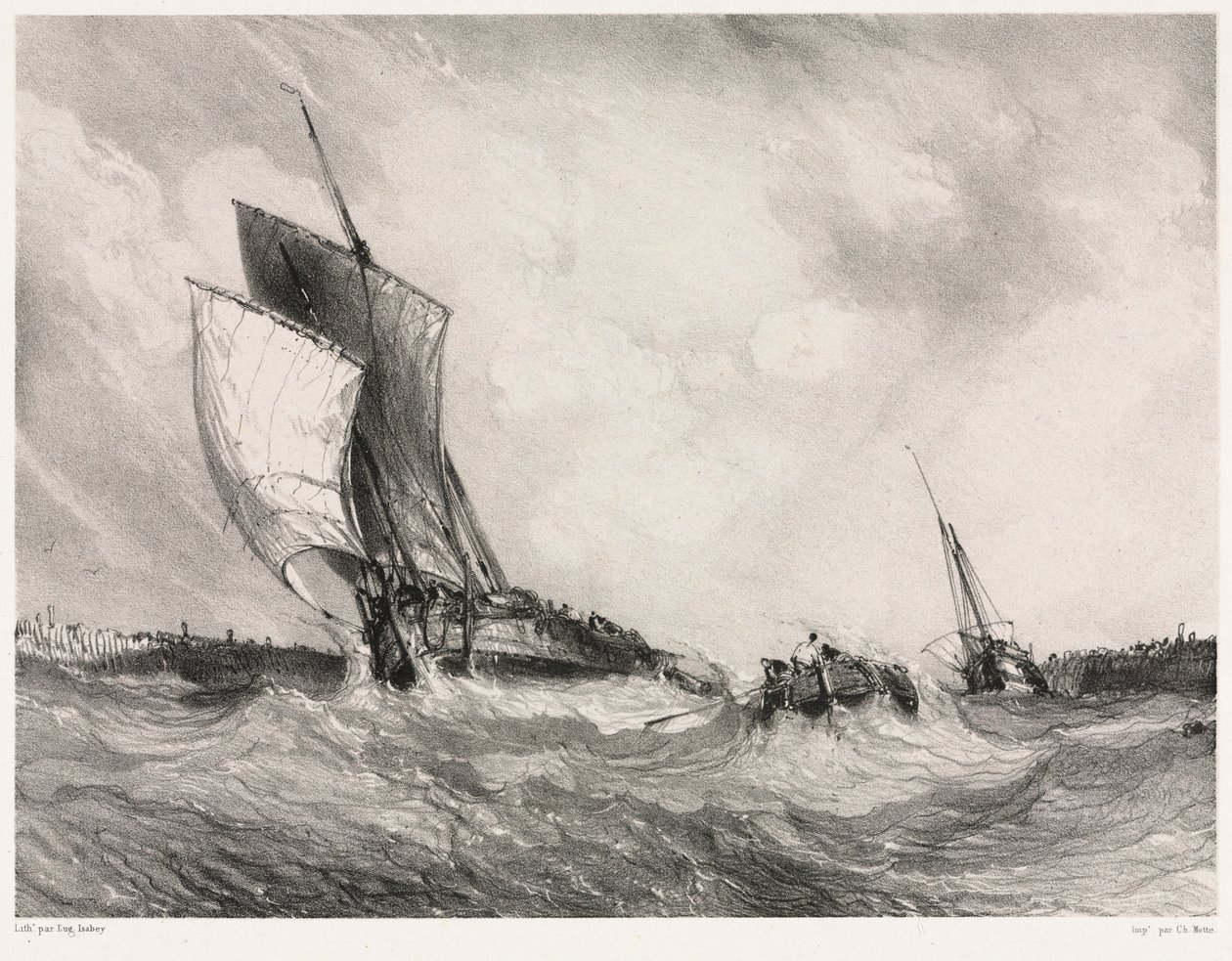 六个海军陆战队：1833年返回港口。 作者 尤金·伊萨贝（Eugene Isabey）