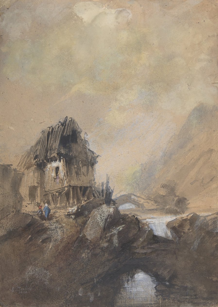 迪耶普的村庄，1843年。 作者 尤金·伊萨贝（Eugene Isabey）