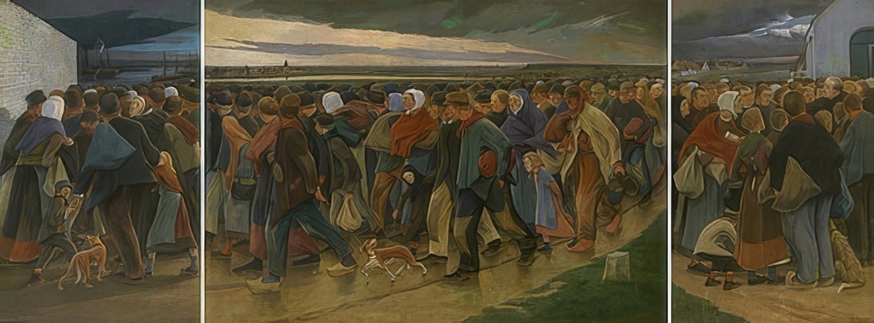 移民（三联）。 1896年 作者 尤金·拉尔曼斯
