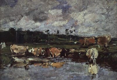 池塘里的动物。 c.1881-88 作者 尤金·路易斯·布丁
