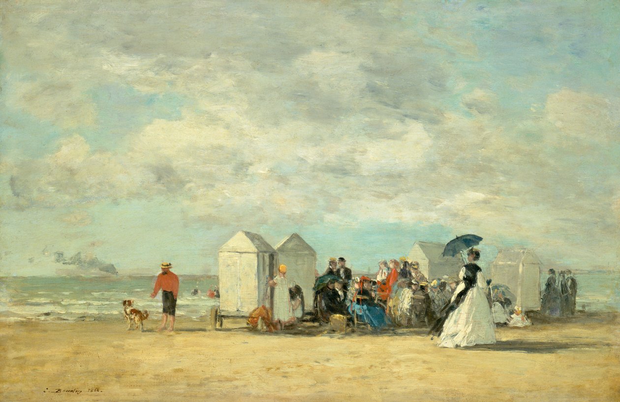 海滩景象，1862年。 作者 尤金·路易斯·布丁