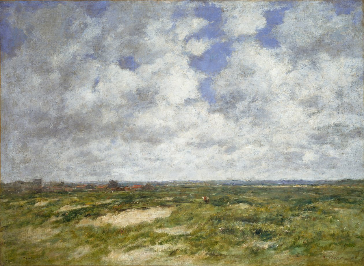 贝尔克，多云的风景，1882年 作者 尤金·路易斯·布丁