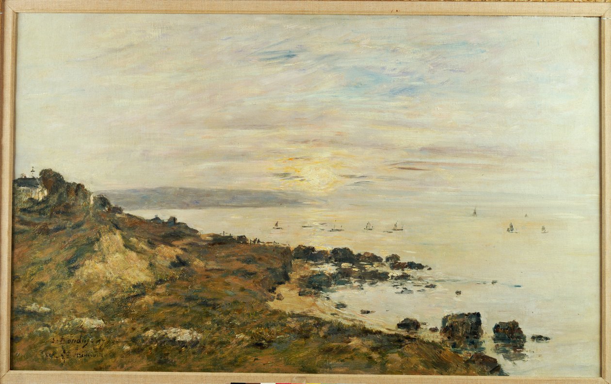 贝纳维尔的悬崖，日落，1897年 作者 尤金·路易斯·布丁