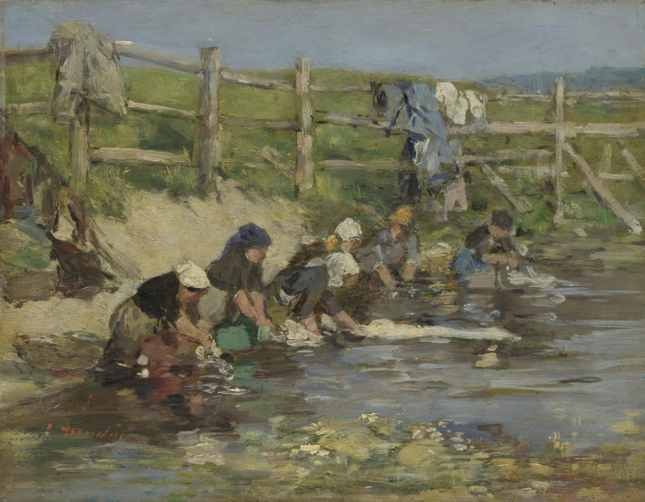 溪边的便服，约。 1886-1890 作者 尤金·路易斯·布丁