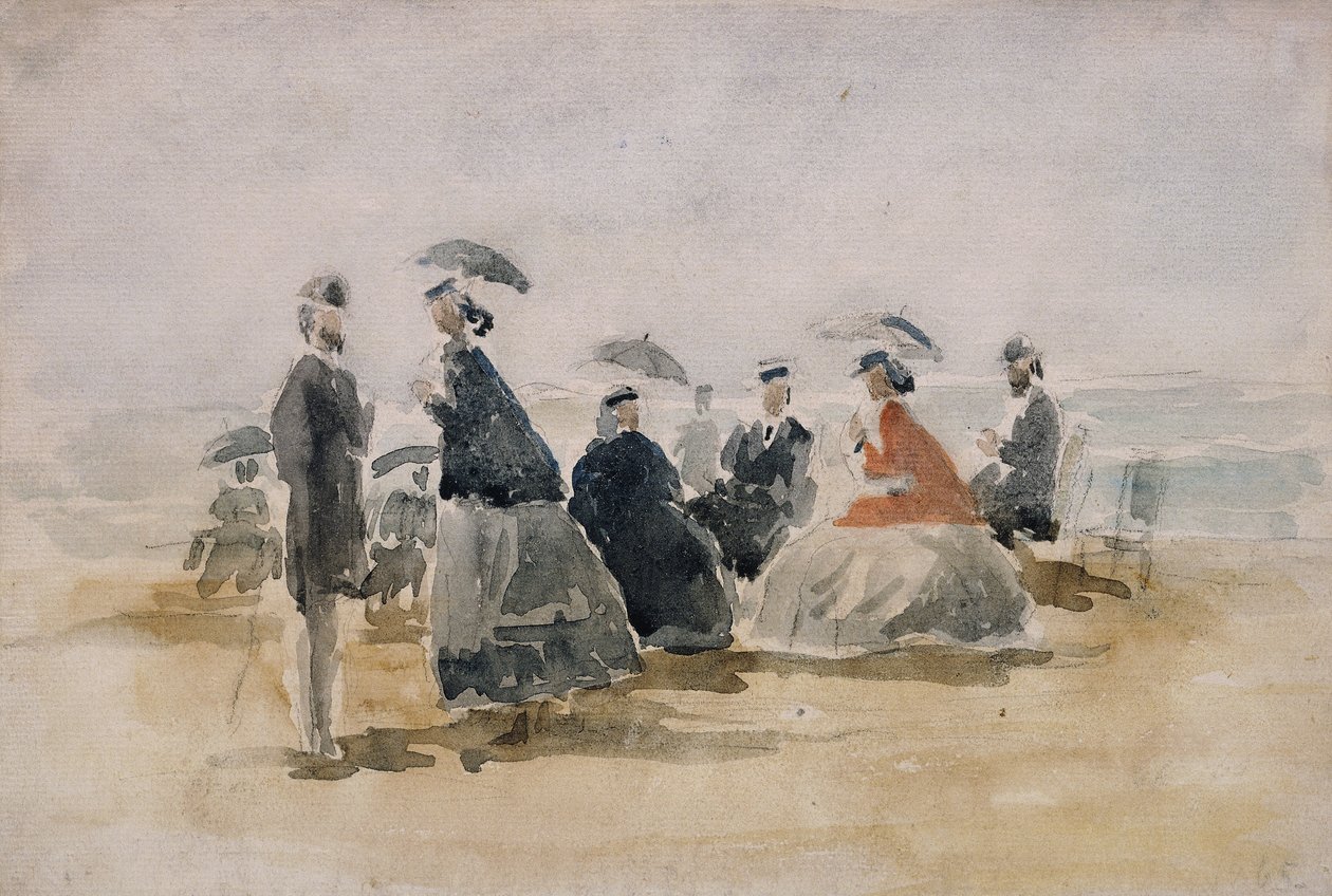 Les Crinolines，1865年 作者 尤金·路易斯·布丁