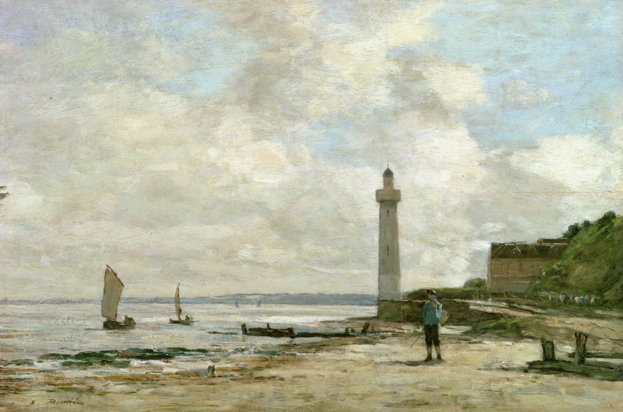 在Honfleur的灯塔，1864-66 作者 尤金·路易斯·布丁