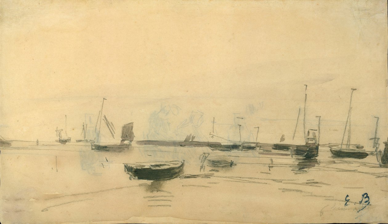 海洋景象》直页，1870-85年。 作者 尤金·路易斯·布丁