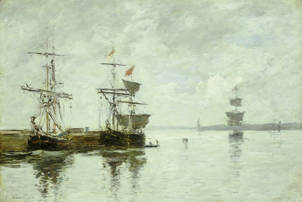 港口场景，约1880年 作者 尤金·路易斯·布丁