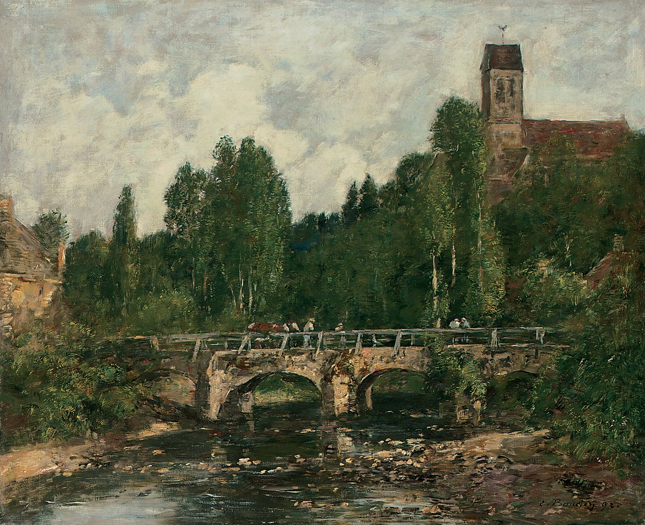 Saint-Cenery，教堂和桥梁，1892年 作者 尤金·路易斯·布丁