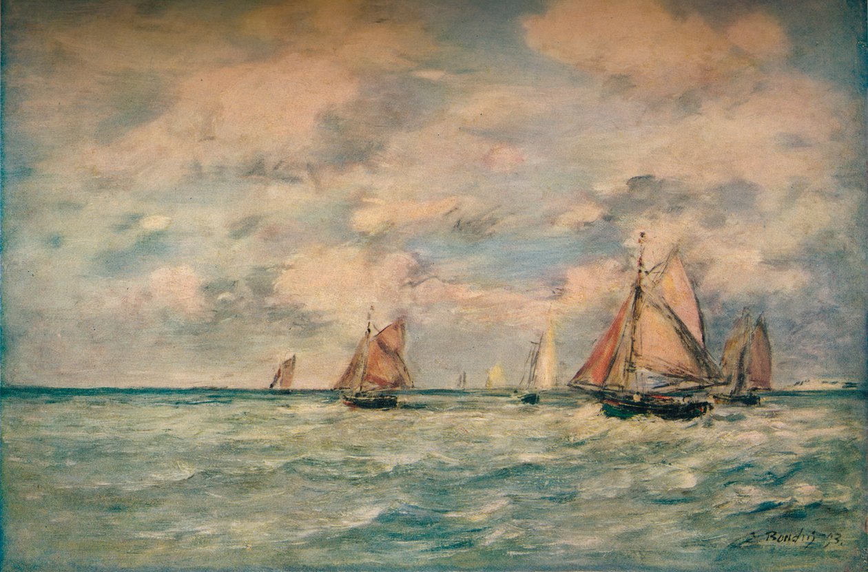 1895年，1920年，在特鲁维尔（Trouville）退出巴克斯（Barques）。 作者 尤金·路易斯·布丁
