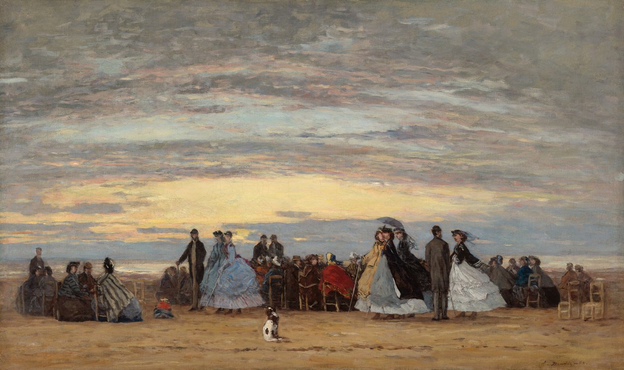 维勒维勒的海滩，1864年。 作者 尤金·路易斯·布丁