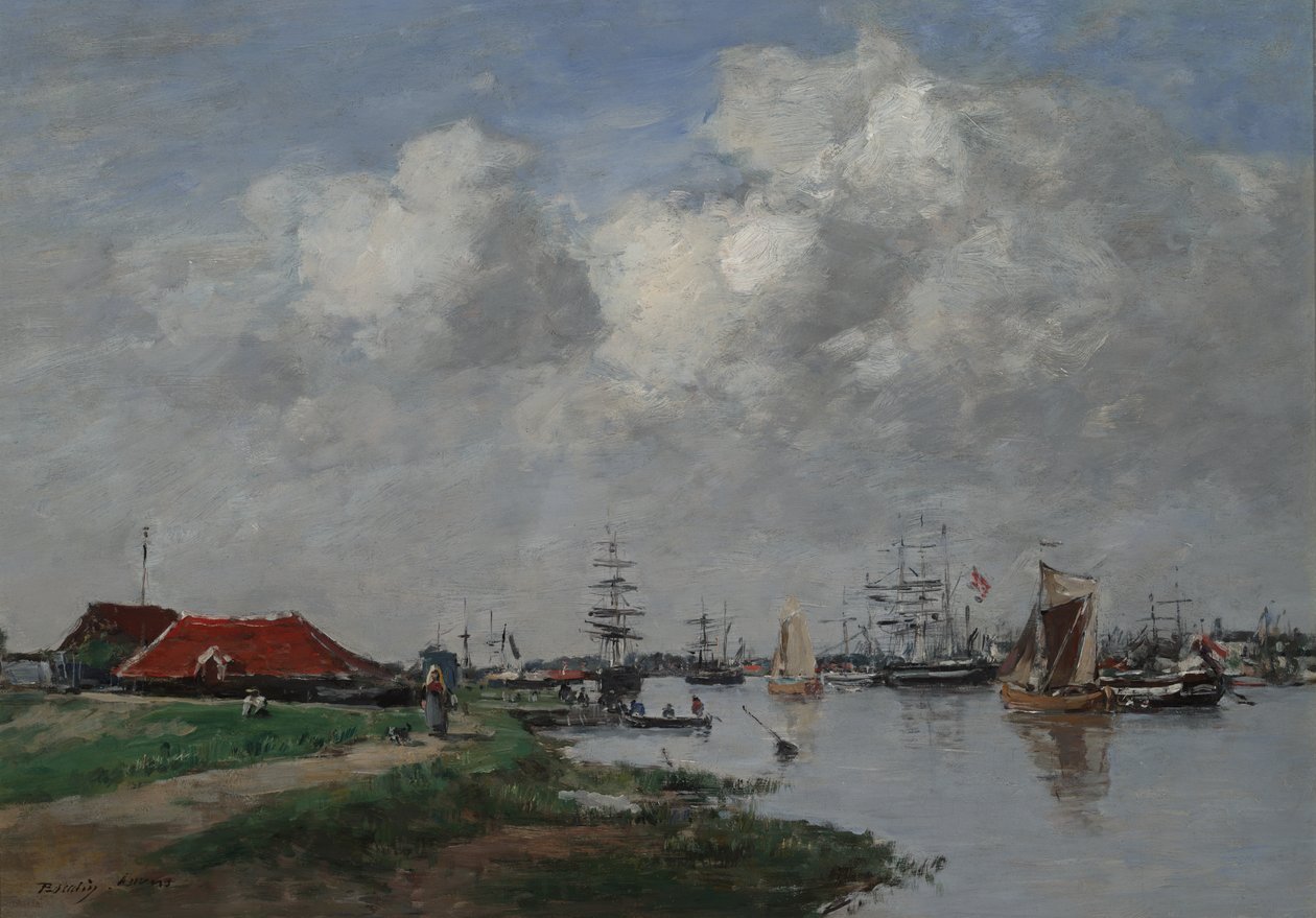 安特卫普的Escaut河，c.1871-74 作者 尤金·路易斯·布丁