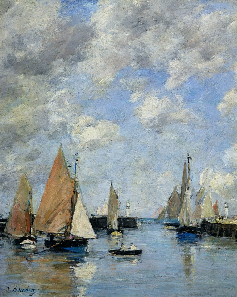 Trouville的High Tide码头 作者 尤金·路易斯·布丁