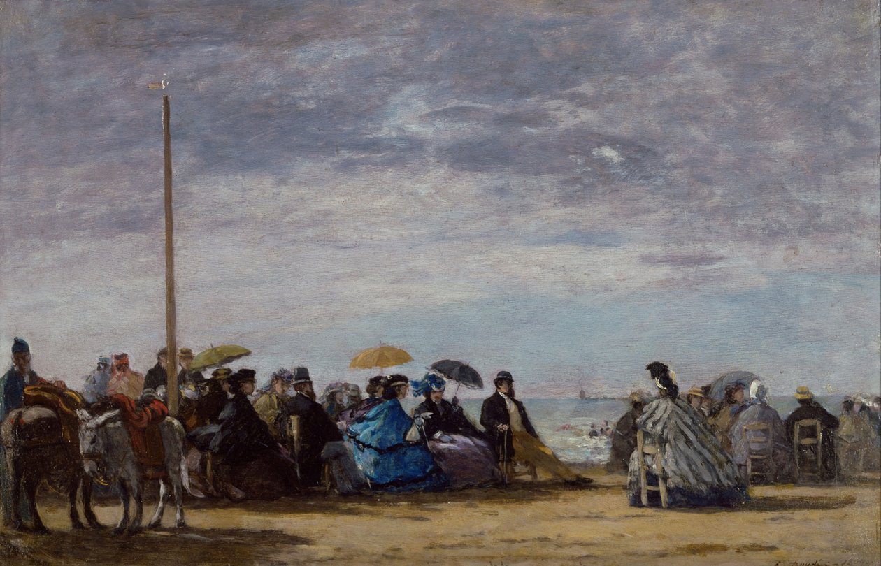 海滩，1864年 作者 尤金·路易斯·布丁
