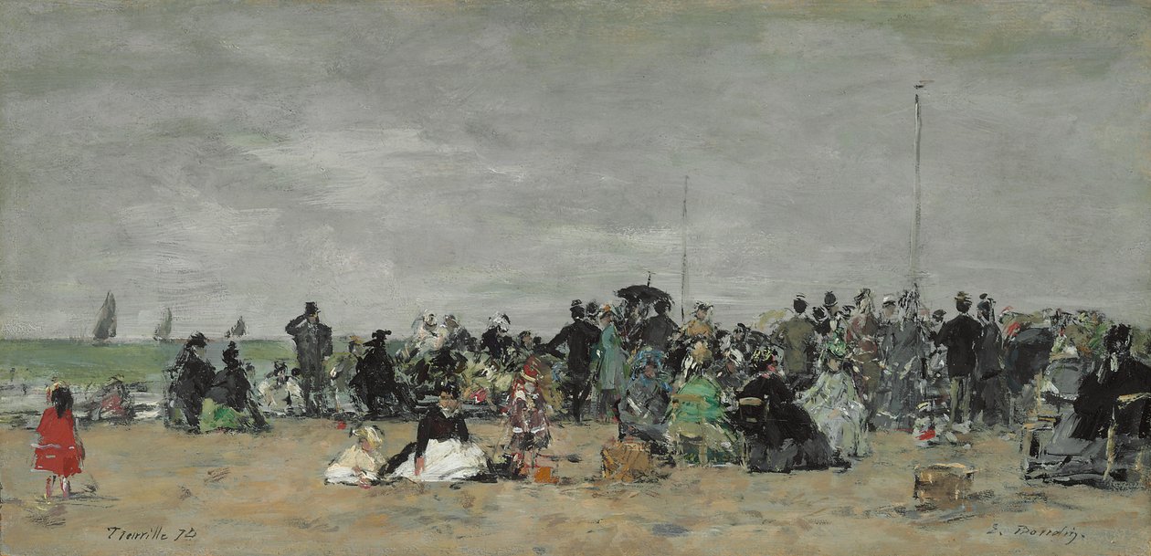 特鲁维尔海滩，1874年 作者 尤金·路易斯·布丁