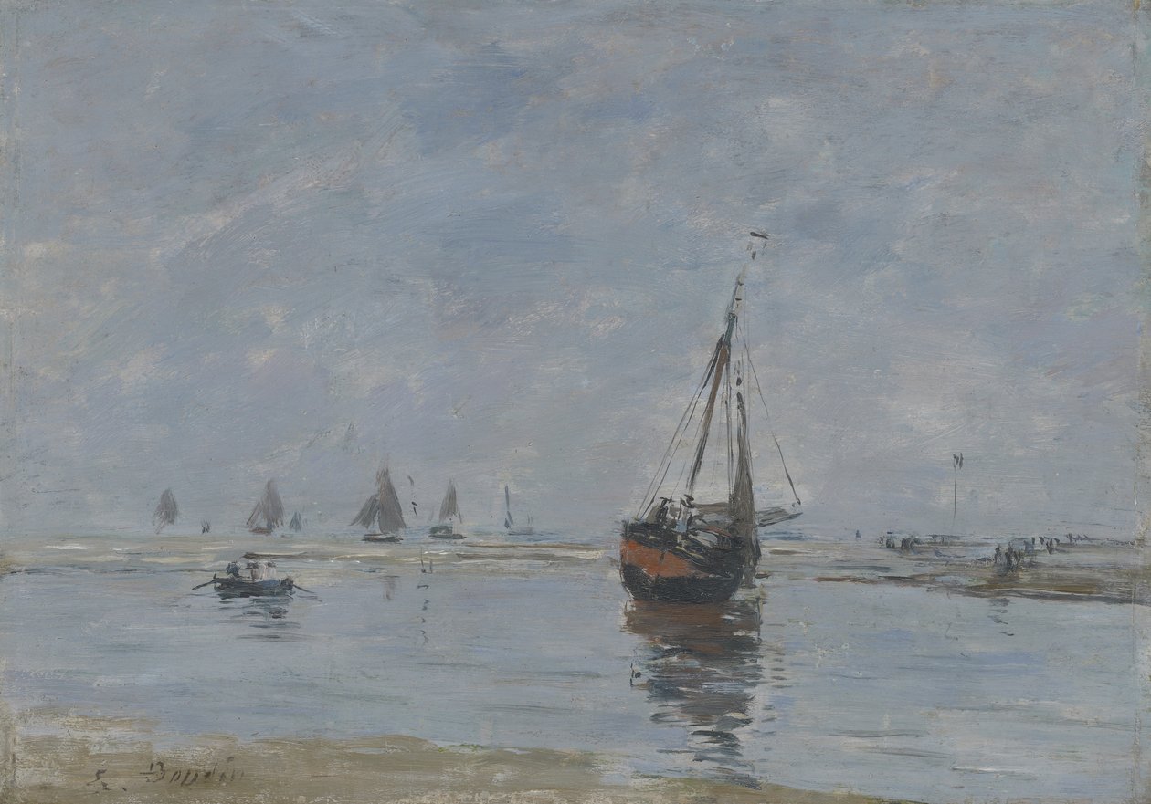 Trouville at Low Tide，c.1888-95 作者 尤金·路易斯·布丁