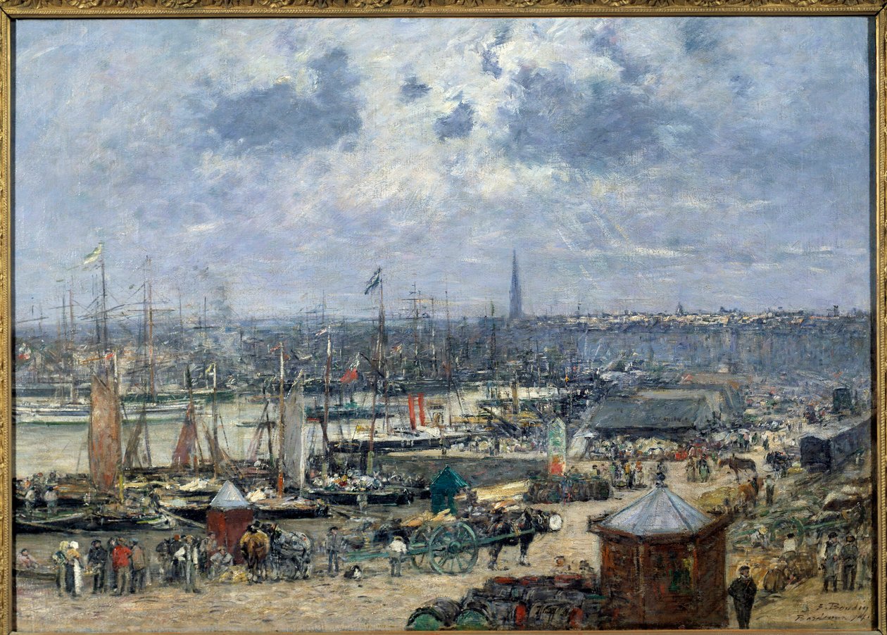 波尔多港口景观 尤金·路易斯·布丹 (Eugene Louis Boudin) (1824-1898) 1874 年作画 0,7x1,02 m 巴黎，奥赛博物馆 作者 尤金·路易斯·布丁