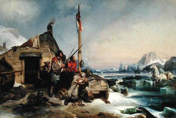 1839年，在Novaya Zemlya东海岸的荷兰水手队越冬 作者 尤金·莫德斯特（Eugene Modeste）Edmond Lepoittevin