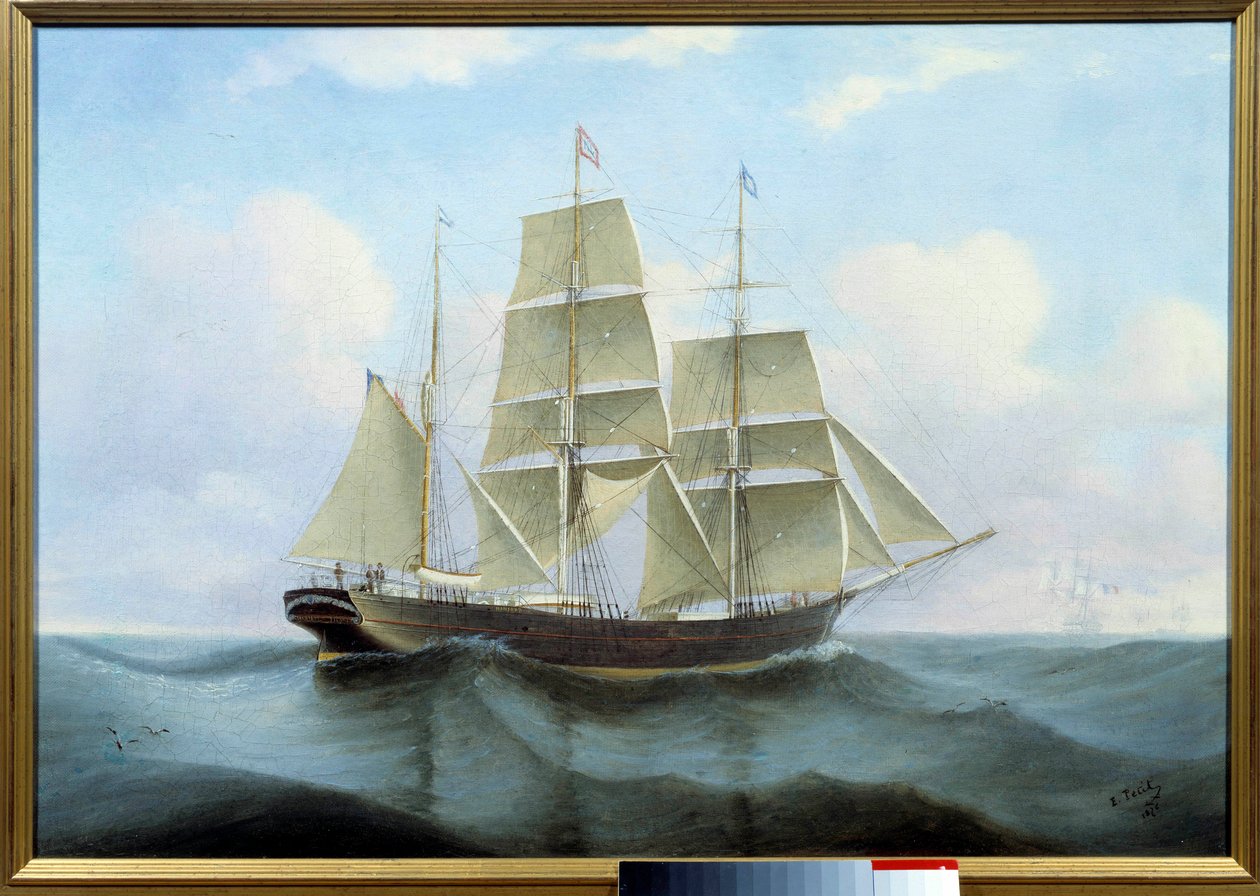 Le mansart, long mail fecampois 画作：Eugene Petitty（19世纪） 1876年 斐坎，纽芬兰博物馆 作者 尤金·佩蒂特（Eugene Petit）