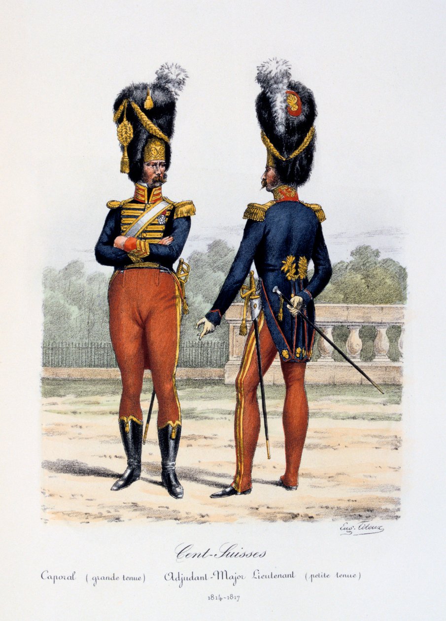 分瑞士，下士礼服，副官少校小礼服，1814-17年 作者 尤金·蒂特克斯（Eugene Titeux）