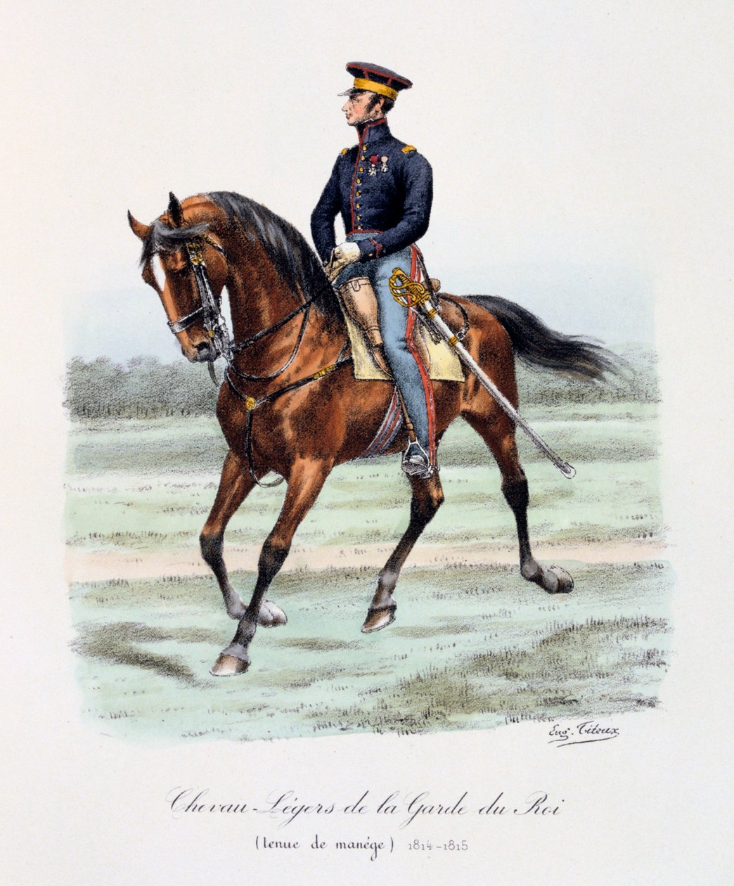 国王卫队的轻型马，轮播服装，1814-15年 作者 尤金·蒂特克斯（Eugene Titeux）