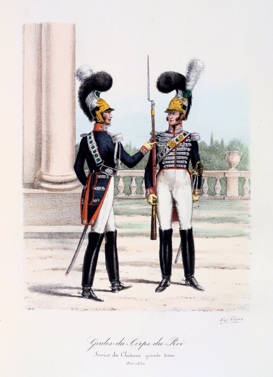 国王保镖，城堡服务处，礼服，1820-30年 作者 尤金·蒂特克斯（Eugene Titeux）