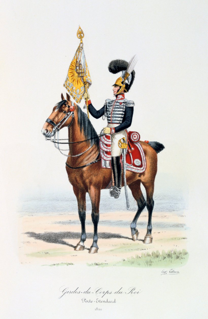 国王的保镖，标准兵，1820年 作者 尤金·蒂特克斯（Eugene Titeux）