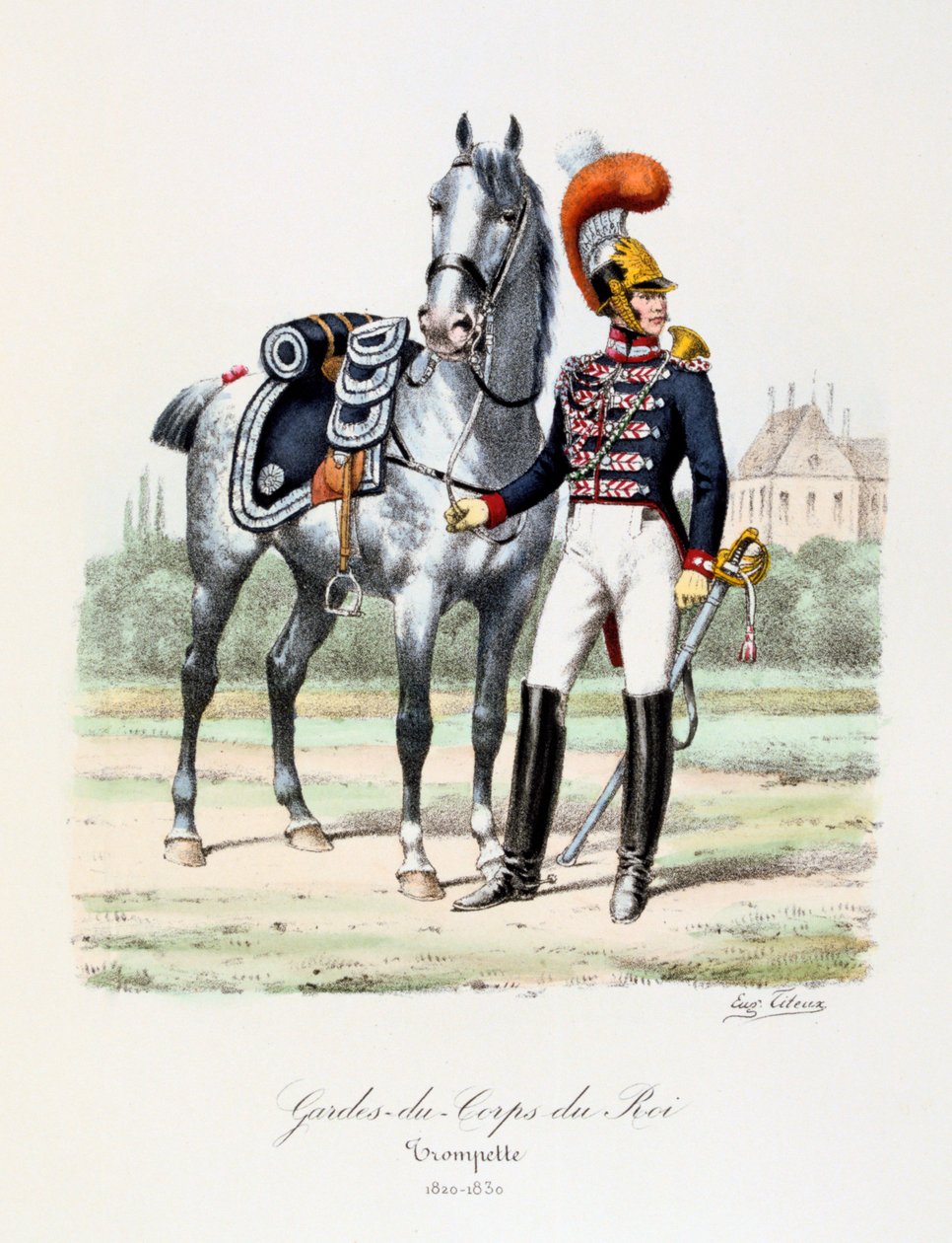 国王的保镖，号手，c1820-30 作者 尤金·蒂特克斯（Eugene Titeux）