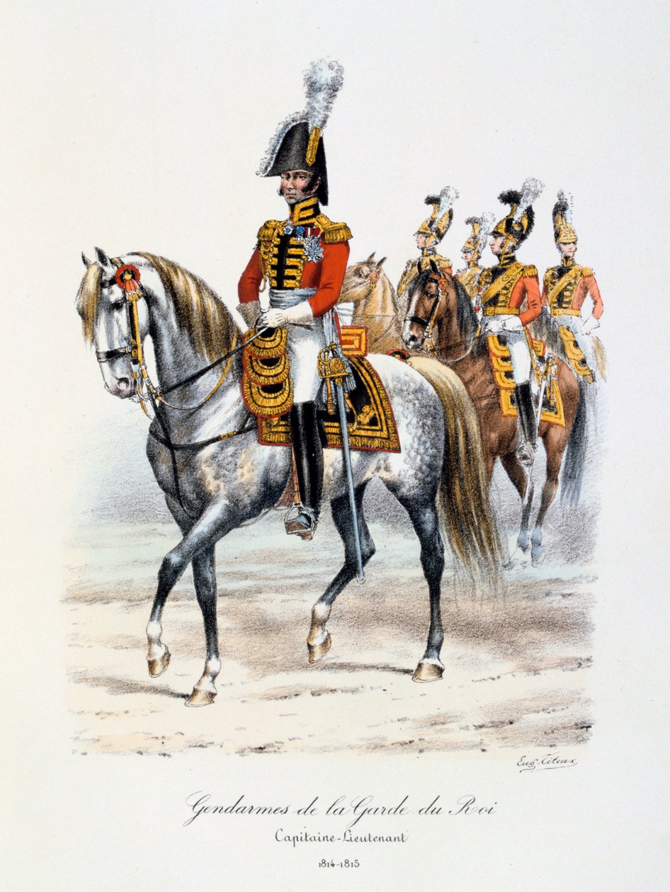 国王卫队宪兵，中尉，1814-15年 作者 尤金·蒂特克斯（Eugene Titeux）