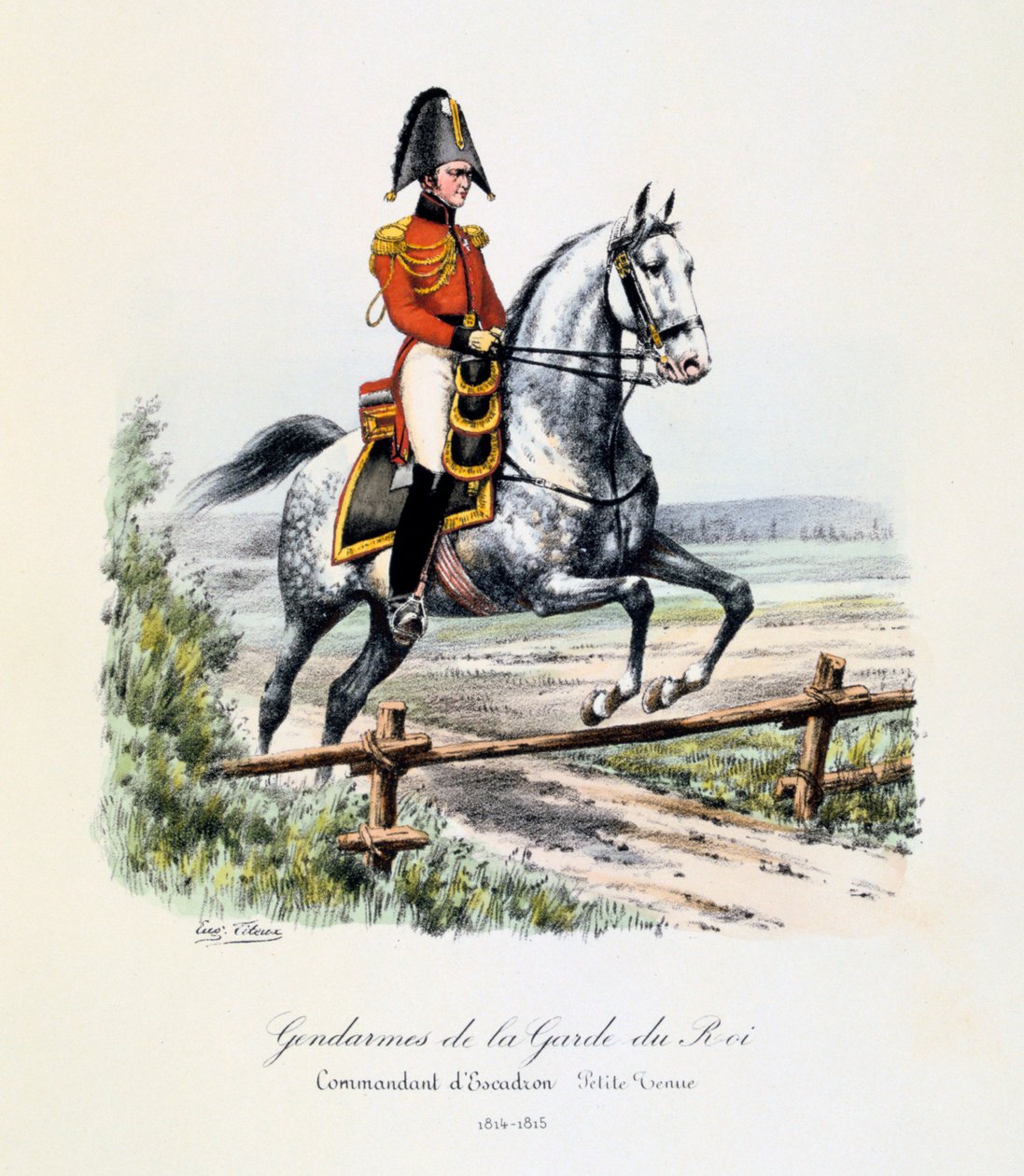 国王卫队宪兵，中队司令，小型服装，1814-15年 作者 尤金·蒂特克斯（Eugene Titeux）