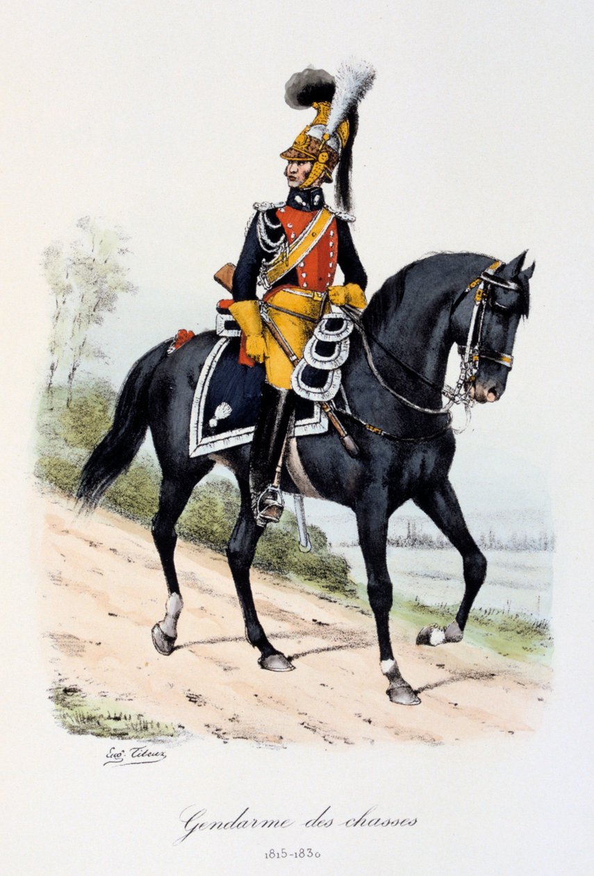 追逐宪兵（Gendarmes des Chasses），1815-30 作者 尤金·蒂特克斯（Eugene Titeux）