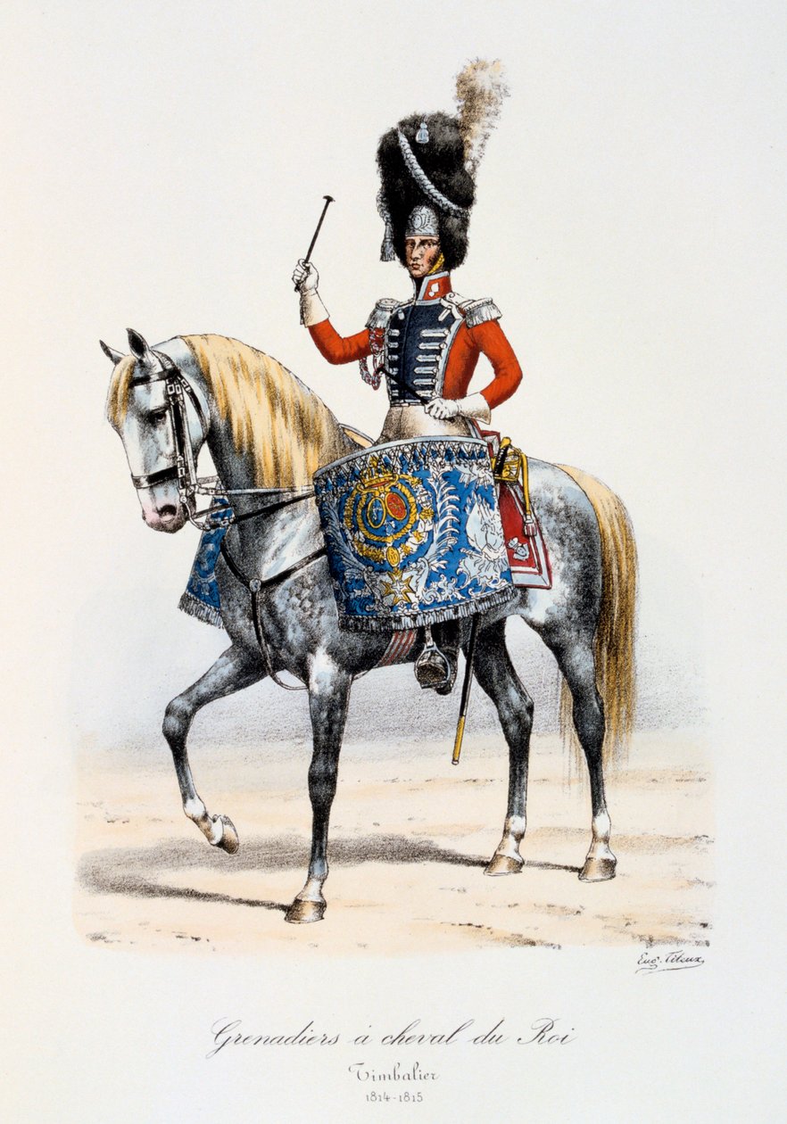 塞瓦勒·罗伊（Cheval du Roi）掷弹兵，蒂潘主义者（1814-15） 作者 尤金·蒂特克斯（Eugene Titeux）