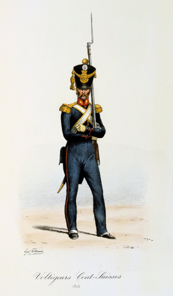 瑞士分行的Voltigeurs，1815年 作者 尤金·蒂特克斯（Eugene Titeux）