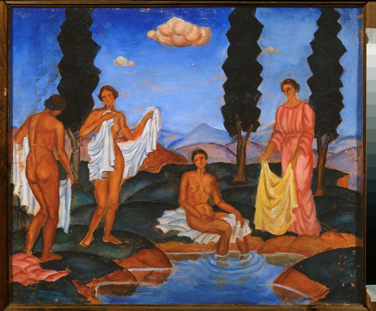 浴者 - 尤金纽什-扎克（1884-1926 年）作品，钢笔画，纸板 作者 尤金纽斯·扎克