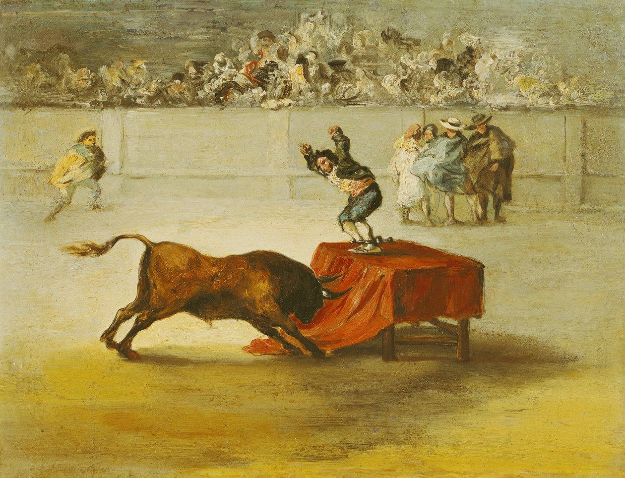 在弗朗西斯科·戈雅（1746-1828）的一幅画作之后，马丁乔在萨拉戈萨的斗牛场中的其他愚蠢 作者 欧金尼奥·卢卡斯和帕迪拉