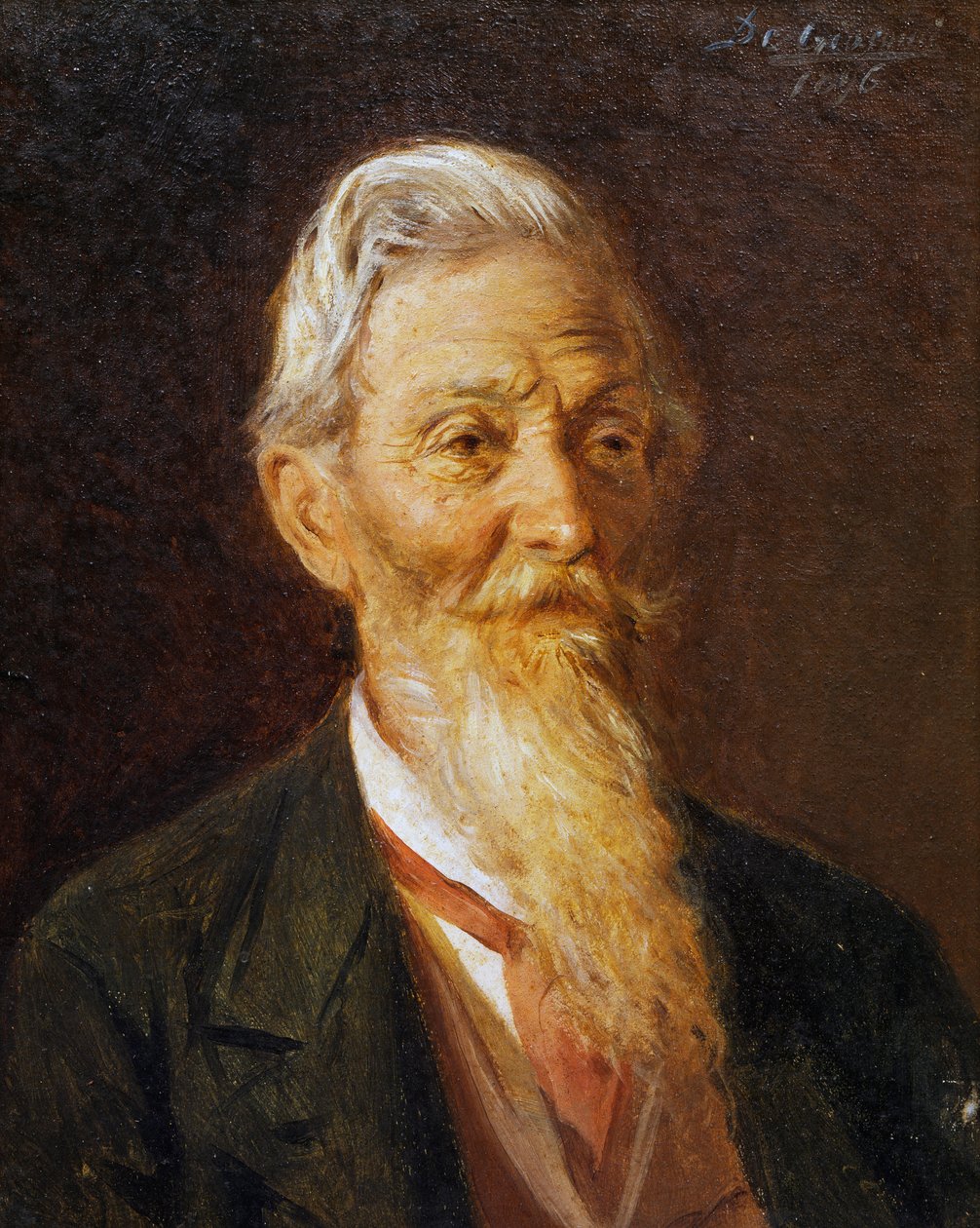 弗朗西斯科·普拉姆波利尼的肖像，尤金尼奥·德·贾科米 (Eugenio de Giacomi) 绘画（1852-1917 年） 作者 欧金尼奥·德·贾科米