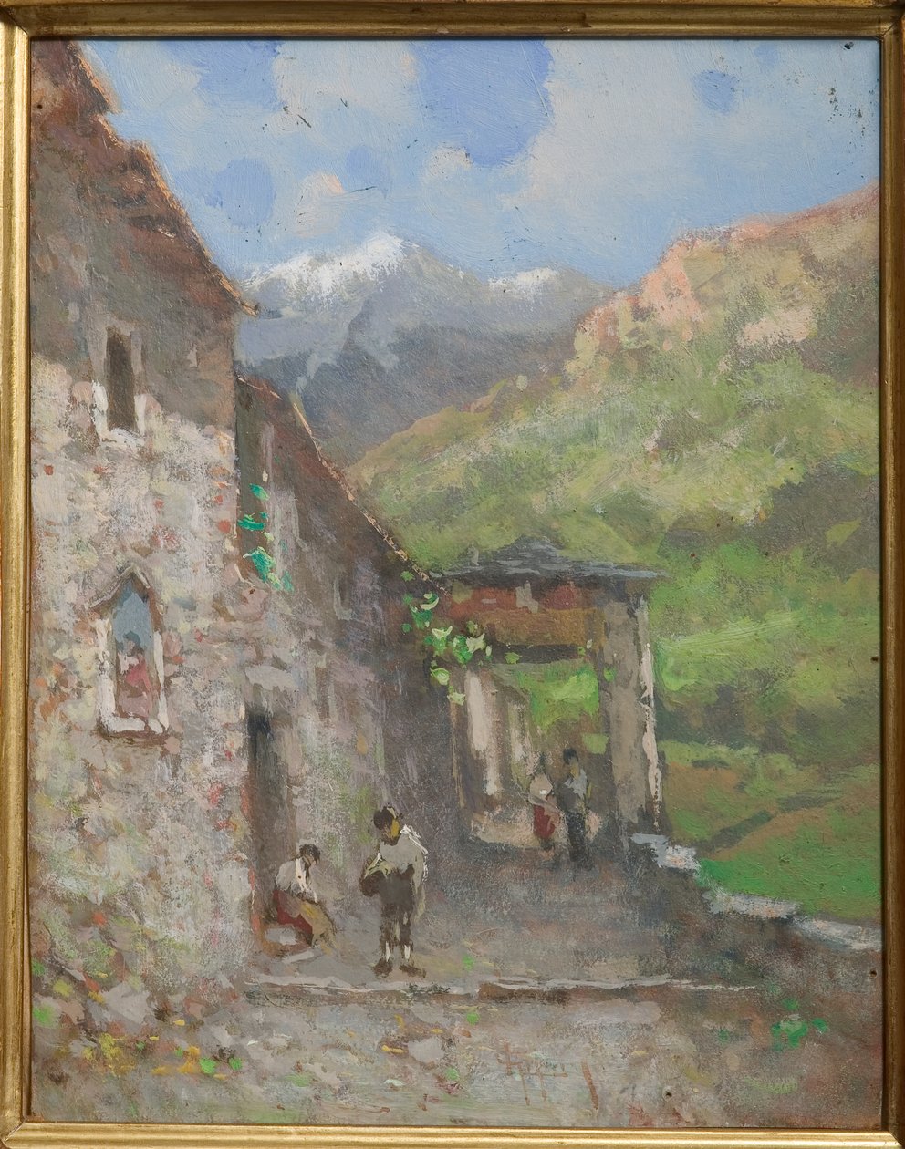 高山村（纸板上的油画和蛋彩画） 作者 尤金尼奥·吉格努斯