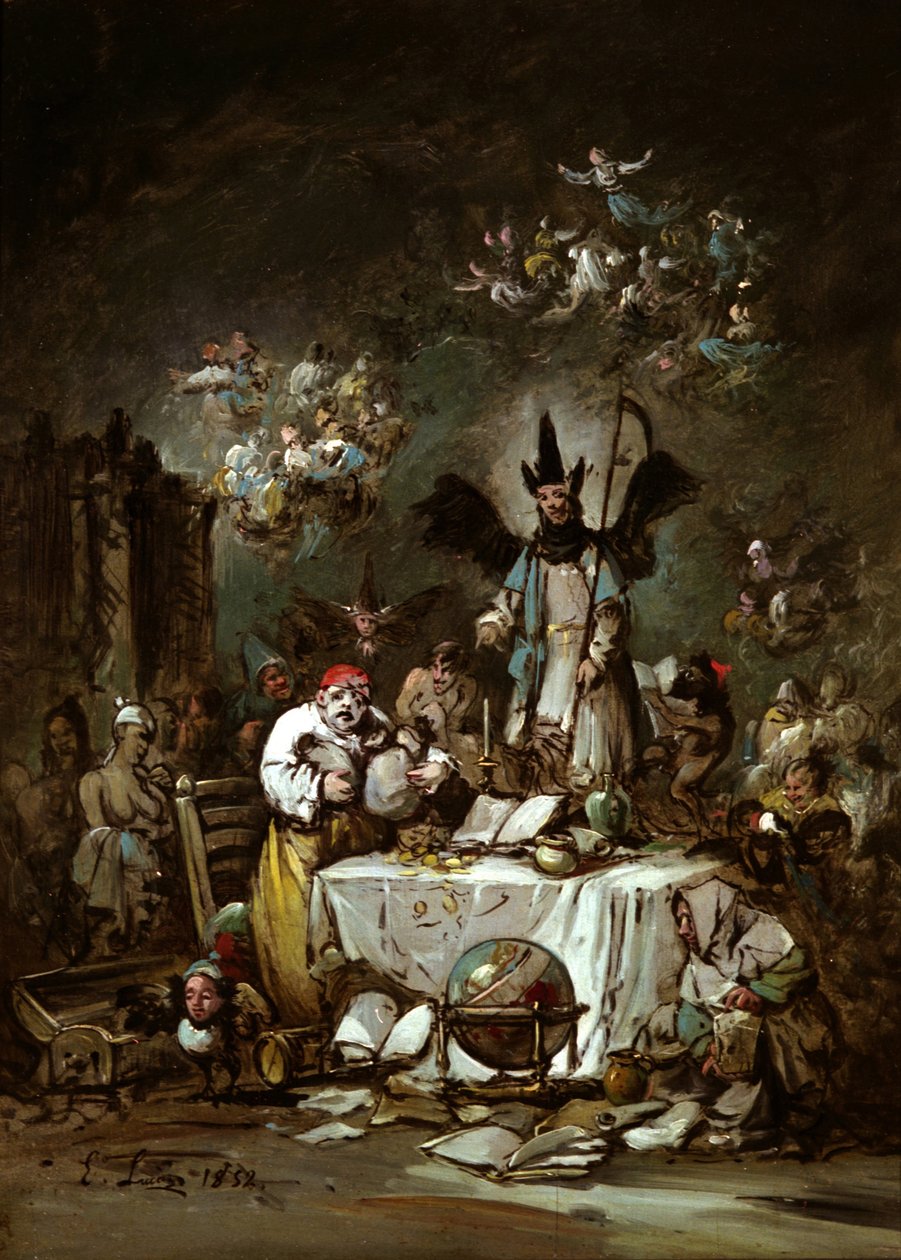 寓言的随想。 The Avarice，1852年 作者 欧金尼奥·卢卡斯·贝拉斯克斯