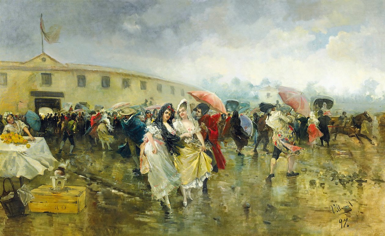 1897年，马德里斗牛场外 作者 欧金尼奥·卢卡斯·维拉米尔