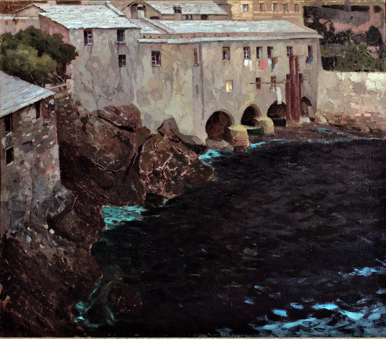 San Fruttuoso修道院的拱门，约1909年 作者 欧金尼奥·奥利瓦里（Eugenio Olivari）