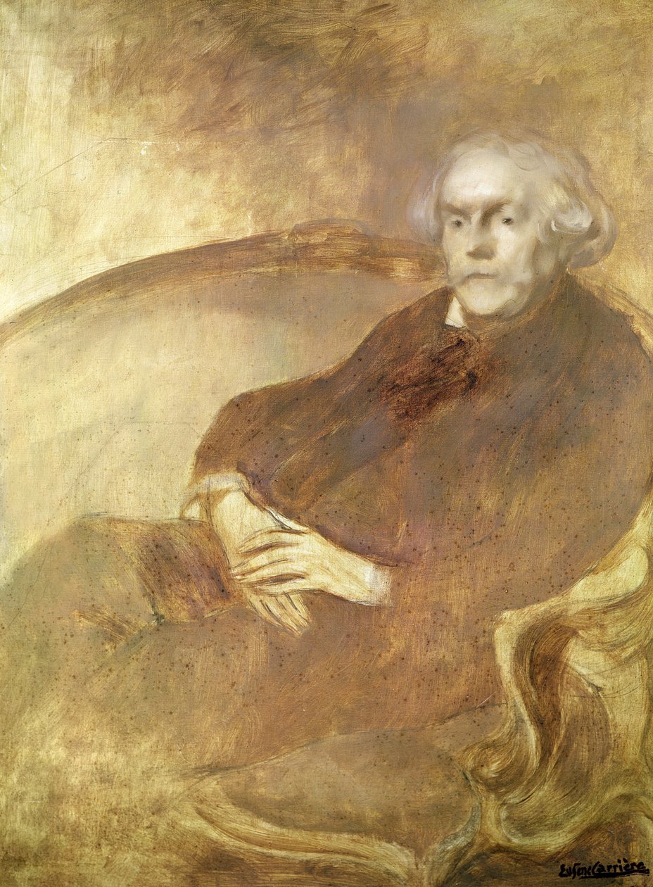 Edmond de Goncourt的肖像 作者 欧仁·卡里尔（EugèneCarrière）