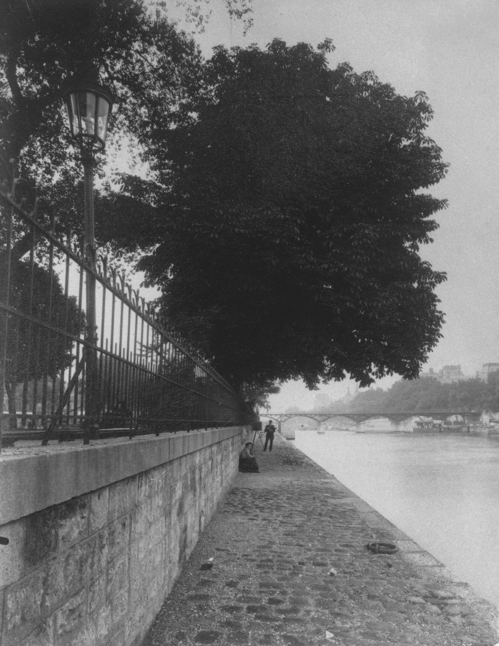 艺术桥梁看法从Pont Neuf Terre-Plein的，1911年 作者 欧仁·阿格特