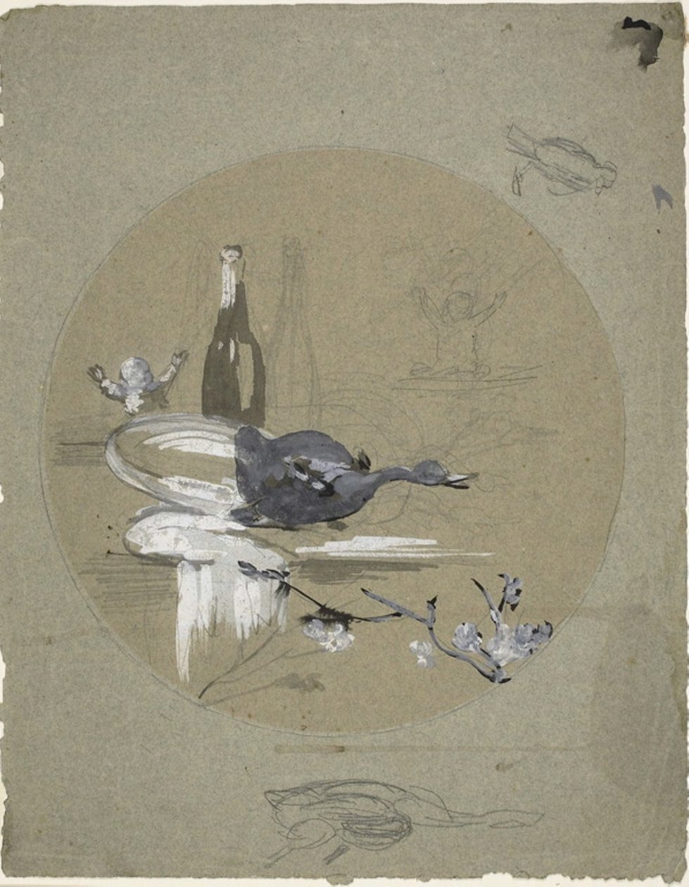 瓷盘设计 作者 欧仁·卡里尔（EugèneCarrière）