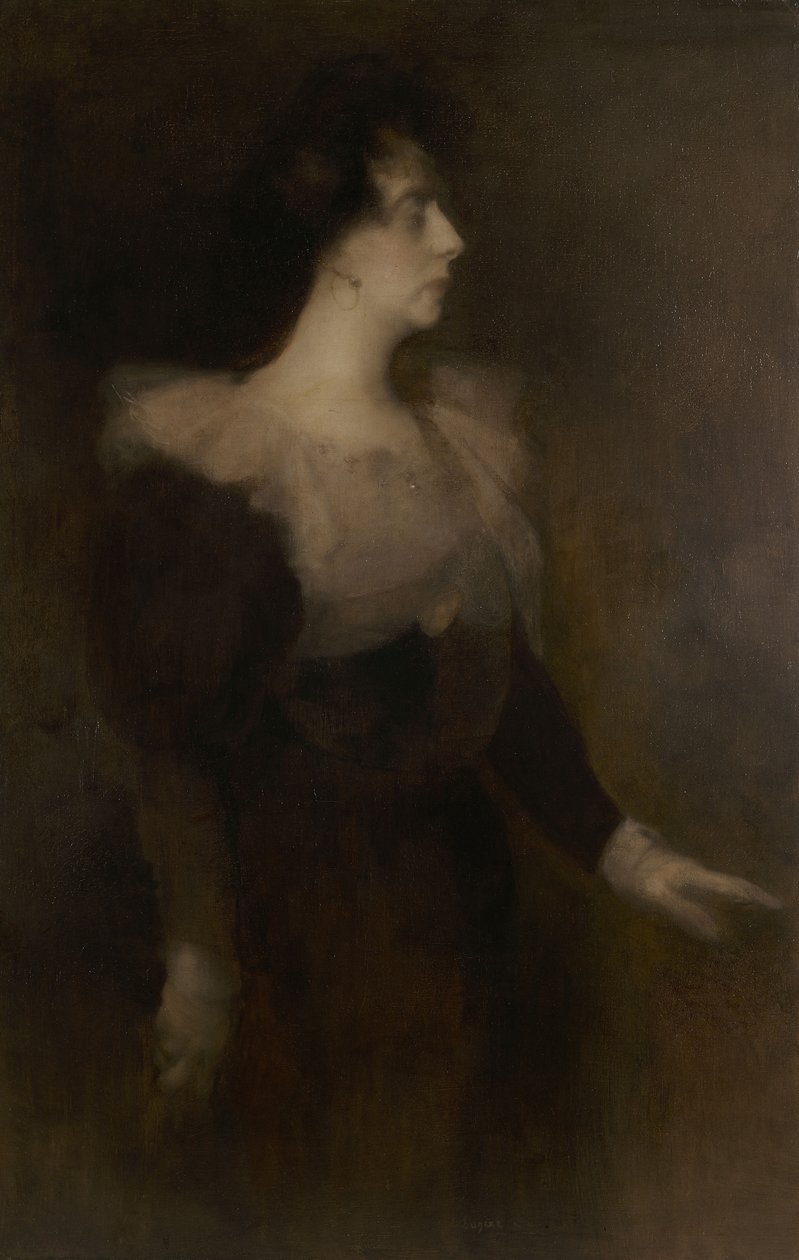 宝琳-梅纳德-多里安的肖像，1870-1941年，约1890年。 作者 欧仁·卡里尔（EugèneCarrière）