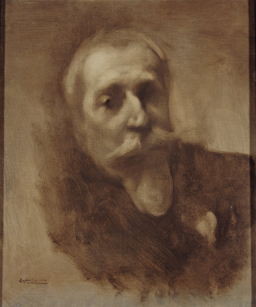 诗人、记者和小说家阿纳托尔-法兰西的肖像，1844-1924，约1900年。 作者 欧仁·卡里尔（EugèneCarrière）