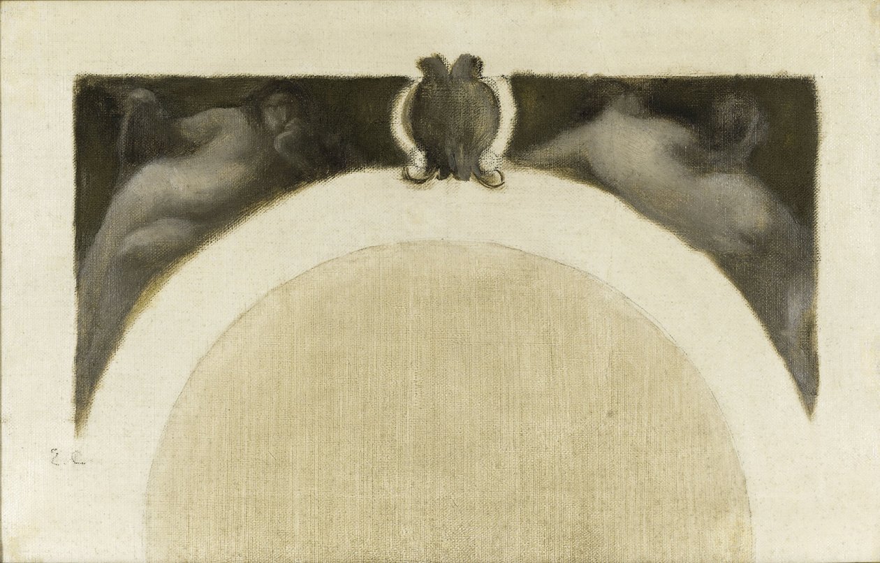 巴黎市政厅科学沙龙素描：《物理学--化学》，1889 至 1891 年间（布面油画） 作者 欧仁·卡里尔（EugèneCarrière）