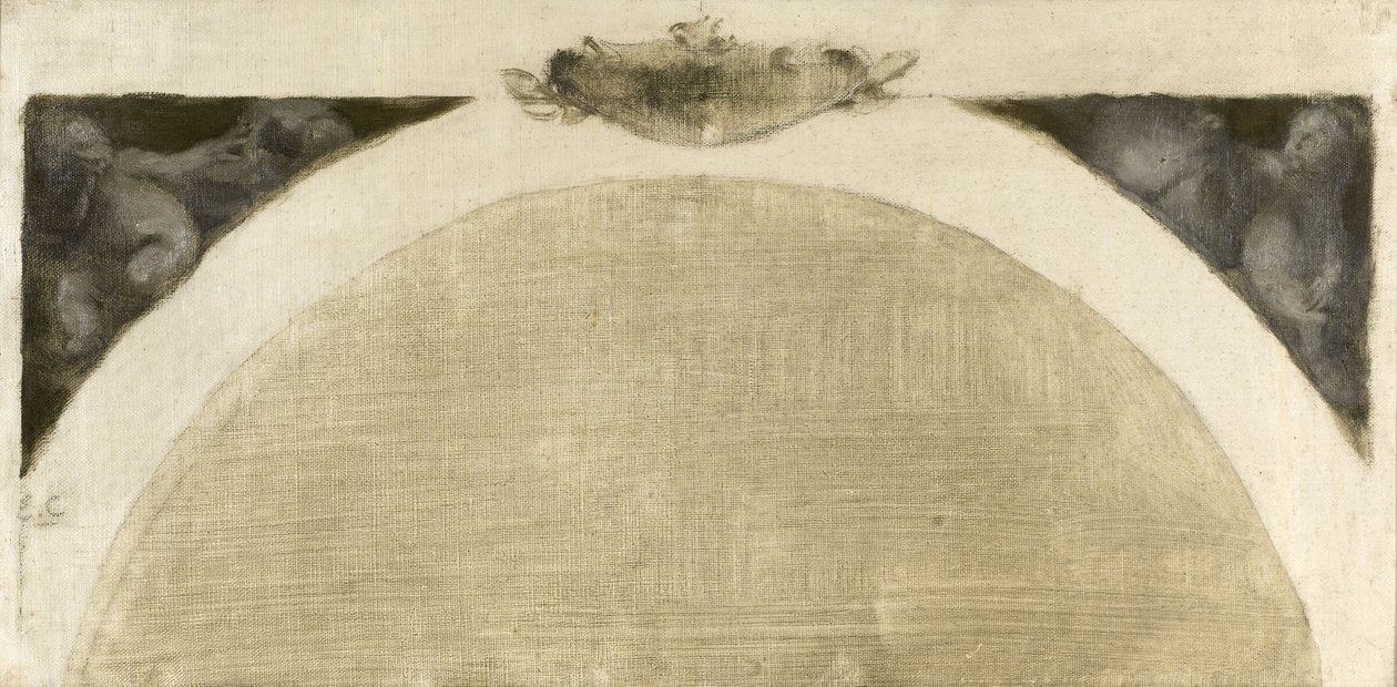 巴黎市政厅科学沙龙草图：数学与矿物学，1889 至 1891 年间（布面油画） 作者 欧仁·卡里尔（EugèneCarrière）