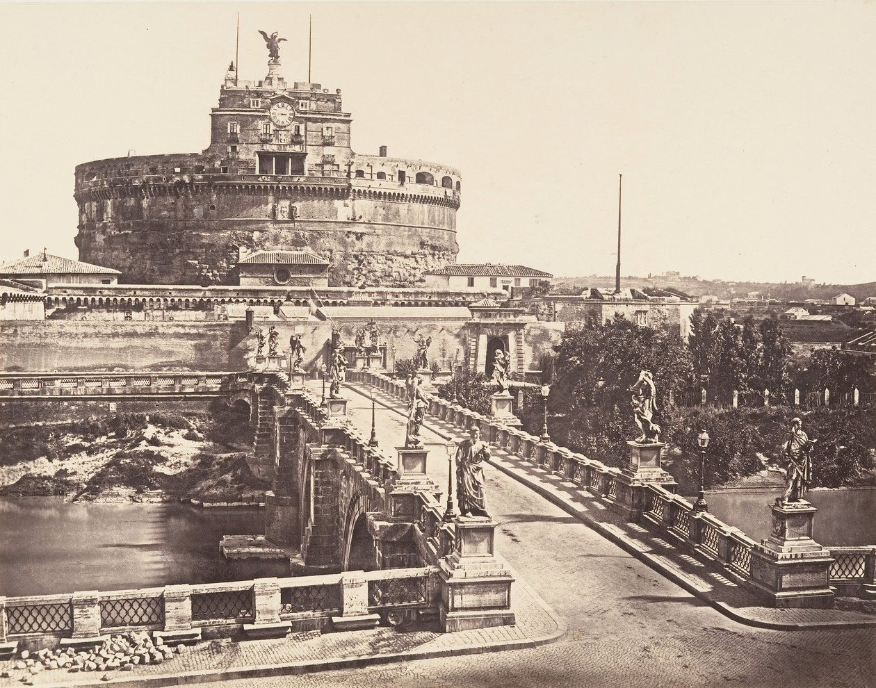 Ponte和Castel S. Angelo，1848-52年。 作者 尤金·康斯坦
