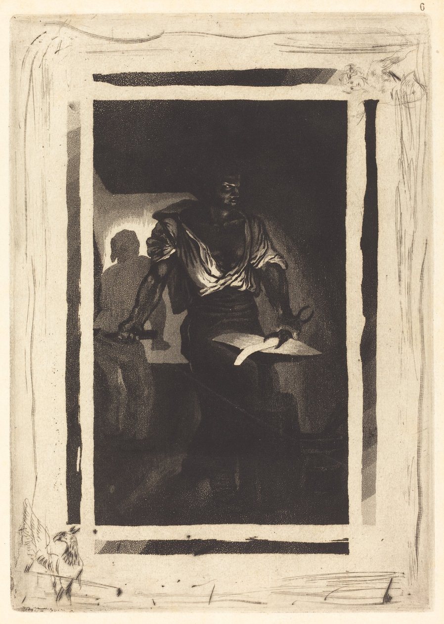 A Blacksmith Un Forgeron, 1833。 作者 尤金·德拉克洛瓦