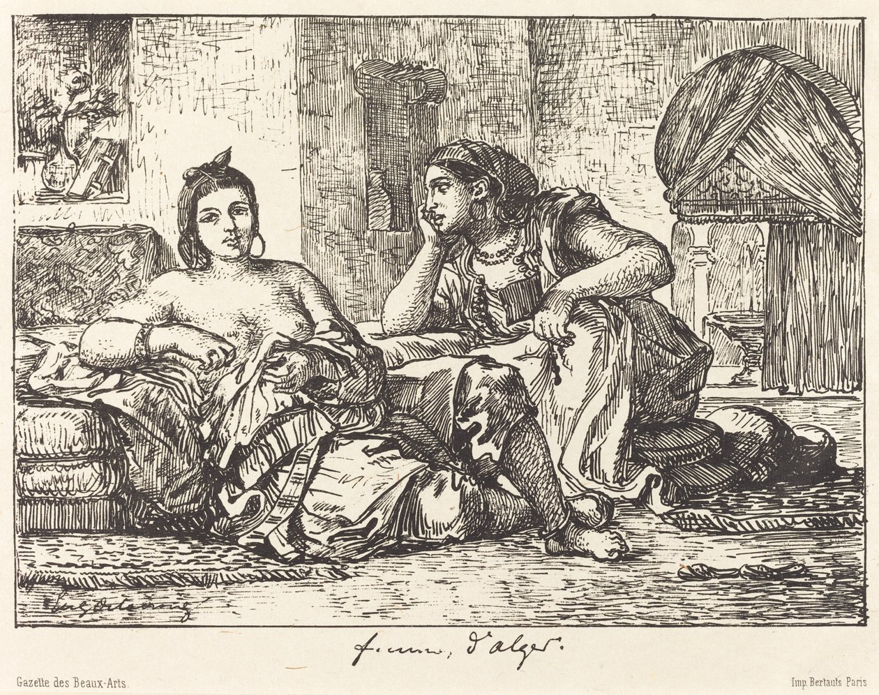 阿尔及尔的妇女，1833年。 作者 尤金·德拉克洛瓦